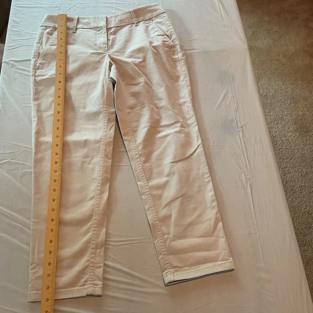 NWT Loft Womens Petite 4P Little Skinny Khaki light grey Pants NEW